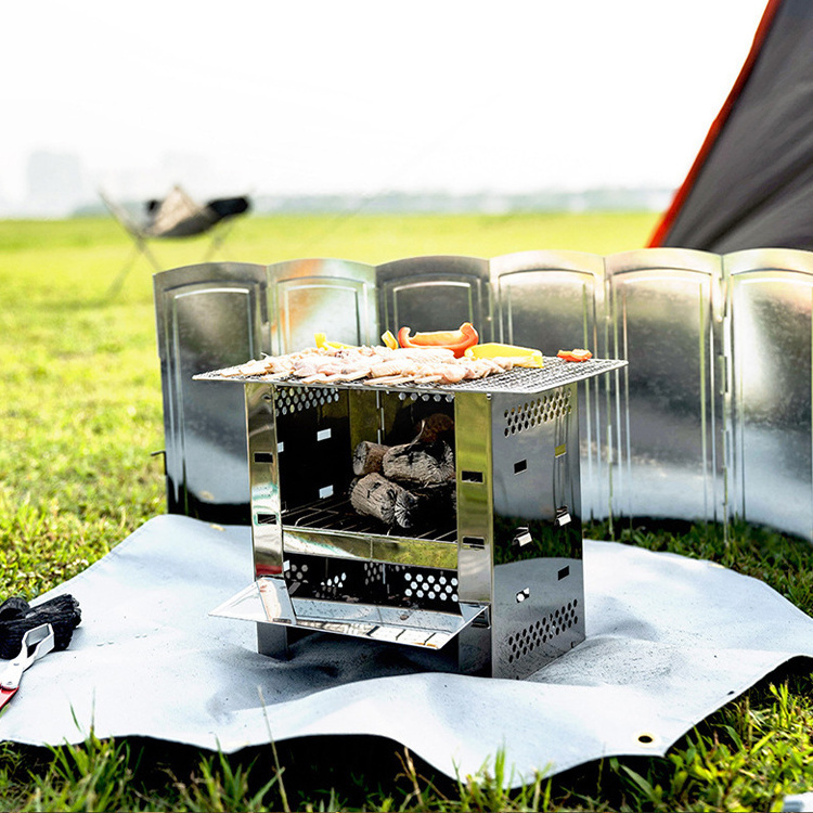 Portable Aluminum Folding Outdoor Camping Stoves Windscreen