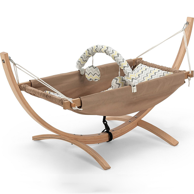 Wooden Portable Hammock Chair Bed With Stand  Baby Cradle Hammock