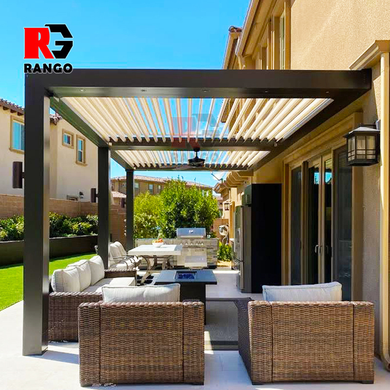 Rango Pergola Louver Bioclimatique Gazebo Roofing Canopy Cover Garden Patio Louvered Pergola Aluminium