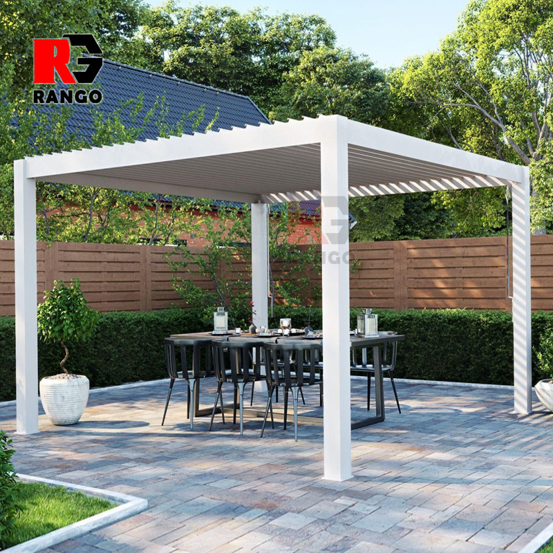 Factory Price OEM Outdoor Waterproof Pergola Sunshade Patio Aluminium Louver Roof Pergola Garden Gazebo