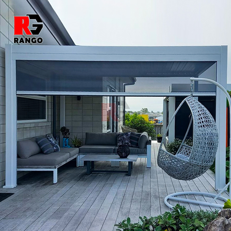 High quality modern outdoor metal balcony biological pergola with retractable aluminum electric waterproof pergola cover