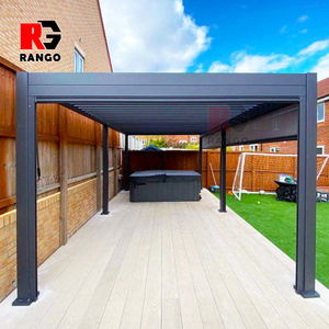 Customized Remote Control Rotatable Louvre Pergola Aluminium Aluminum Bio Climate Pergola Gz Aluminum Pergola With Led Light