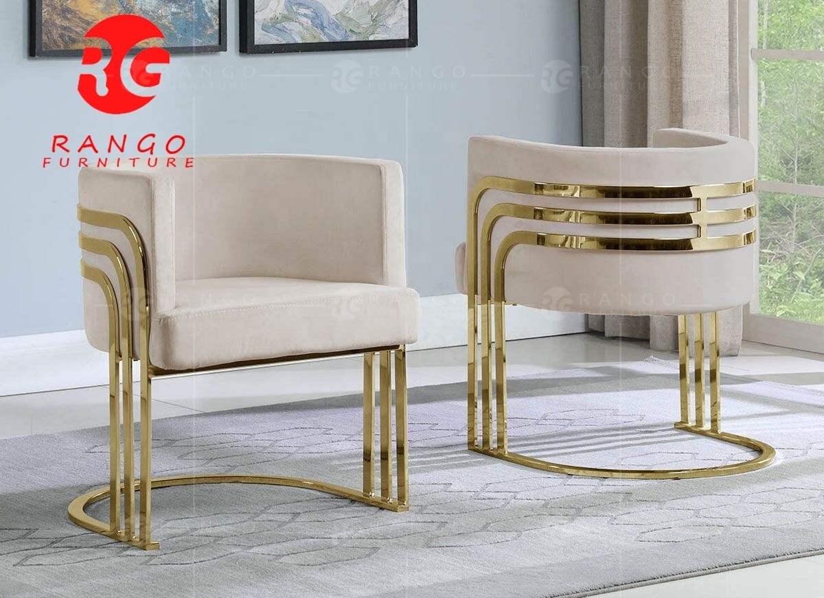 Bucket chairs dining room beige velvet dining chairs gold frame