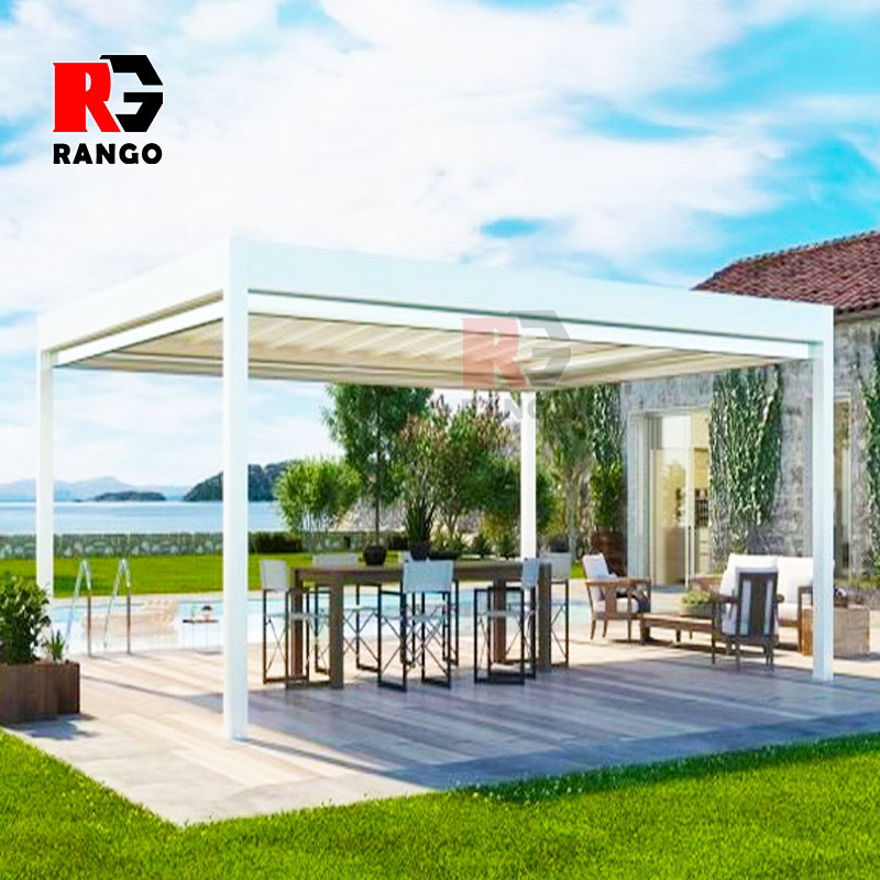 Easily Assembled Outdoor garden decorations sunshade aluminum pergola gazebo with adjustable roof louvers