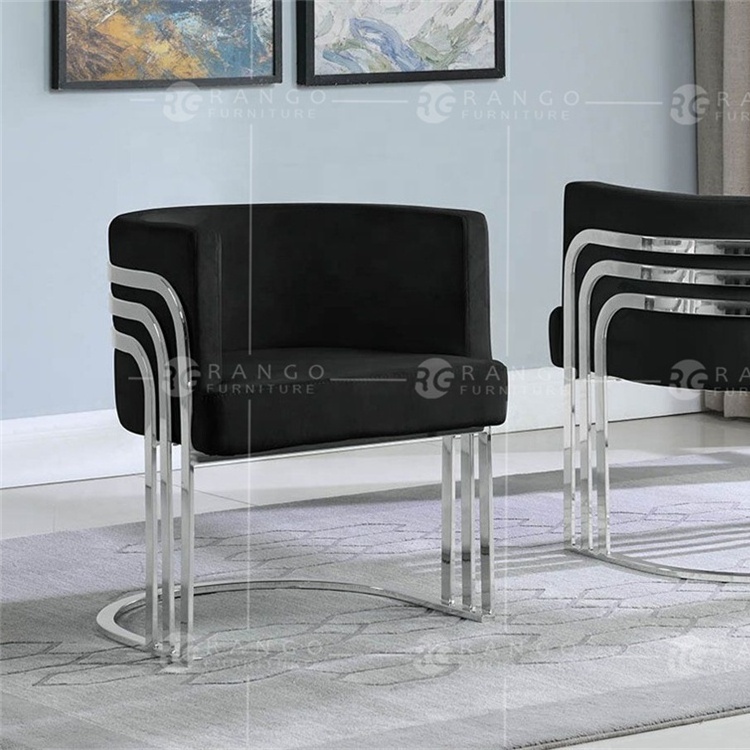 Dining chairs with chrom legs beacon black velvet dining chairs silver stainless steel  frame