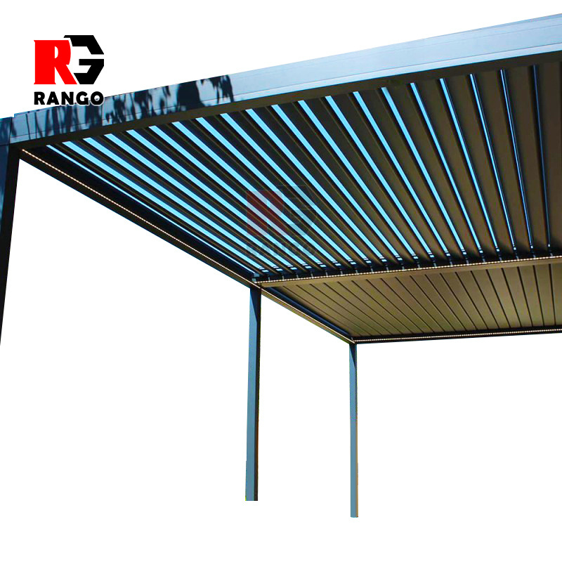 Customized Outdoor Motorized Waterproof Pergola Garden Louver Aluminum Roof Gazebo Pergola Summer Chemical Aluminium Support