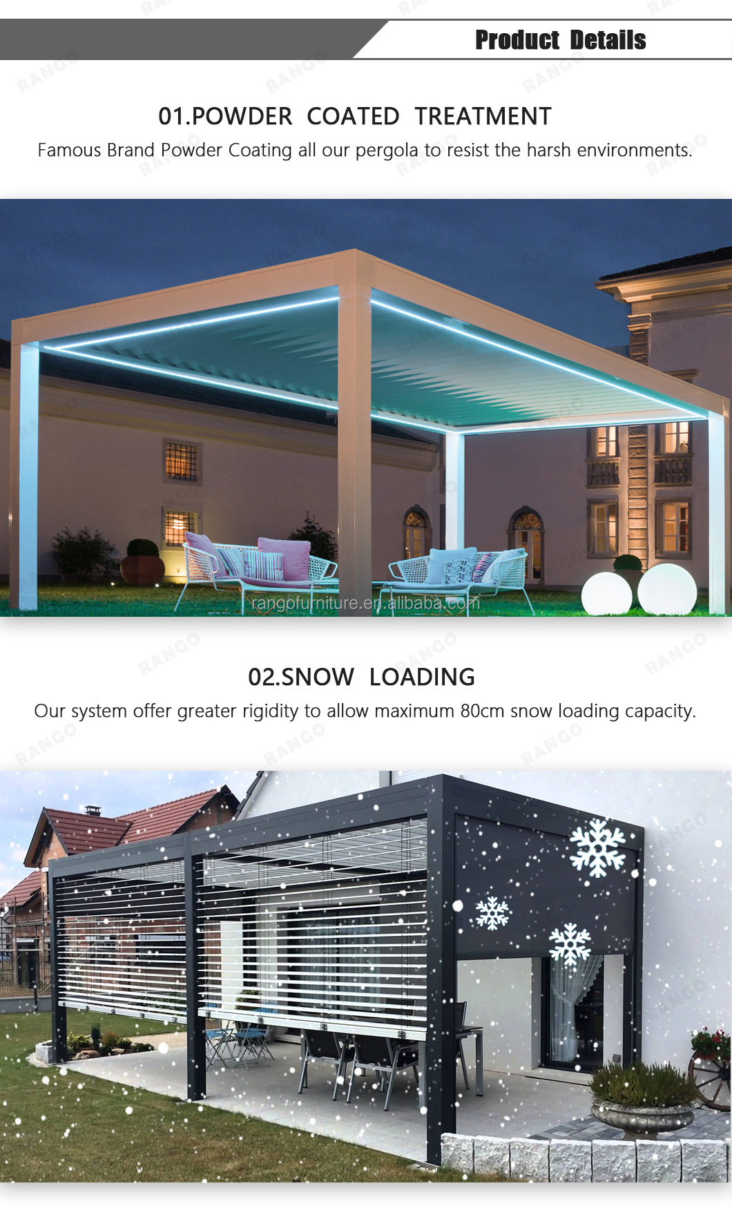 Motorized Louver Roof System Garden Aluminum Retractable Outdoor Pergola Bioclimatica