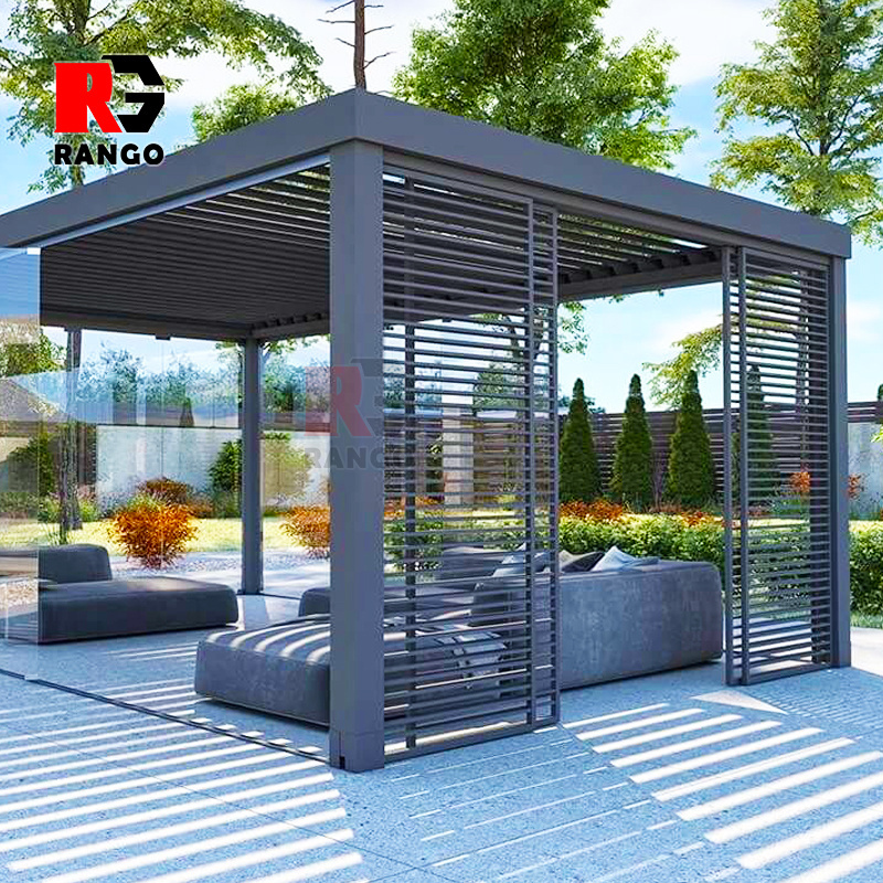 Motorized Louver Roof System Garden Aluminum Retractable Outdoor Pergola Bioclimatica