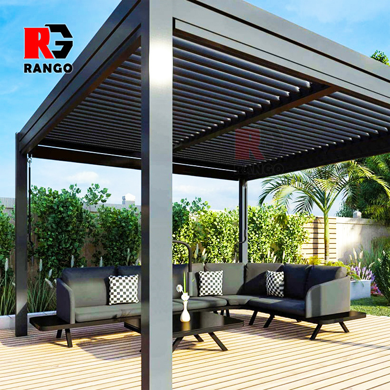 Motorized Louver Roof System Garden Aluminum Retractable Outdoor Pergola Bioclimatica