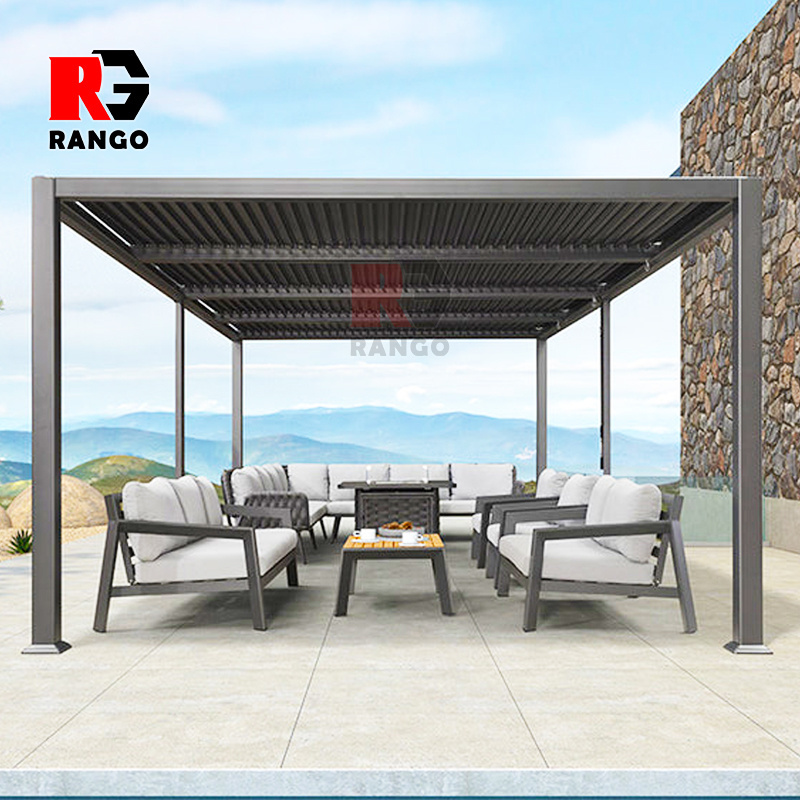 Factory Customized Adjustable Waterproof Garden Motorized Aluminum Pergola Bioclimatica 4 x 4.50 kit brackets Auto