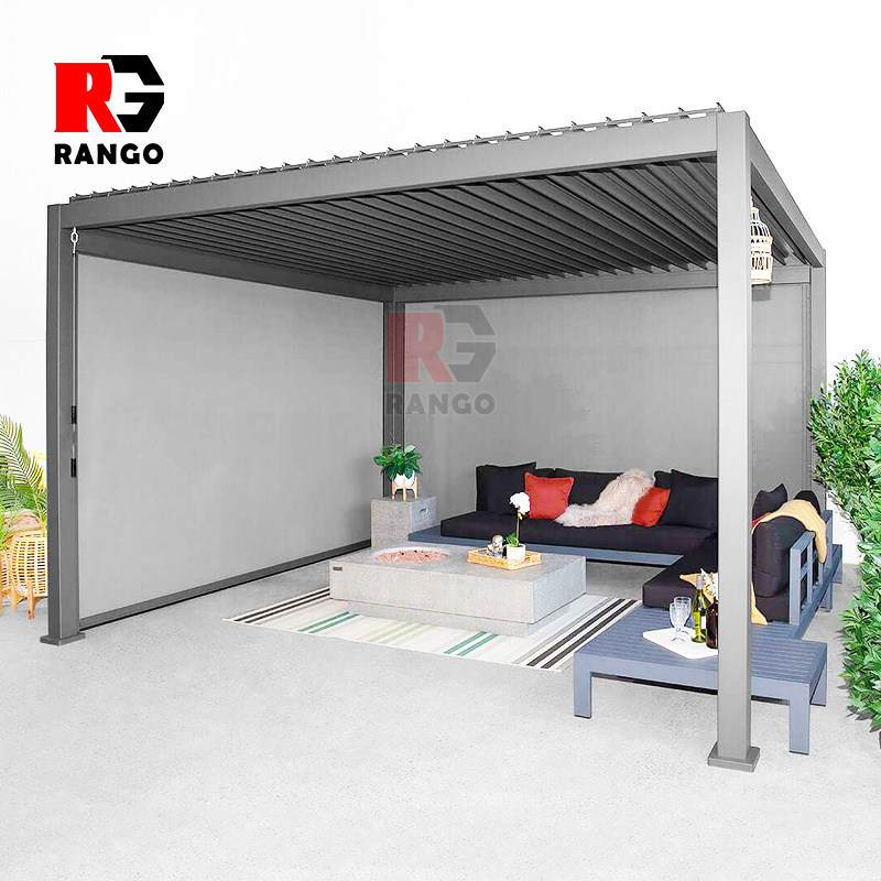 Rango Pergola Louver Bioclimatique Gazebo Roofing Canopy Cover Garden Patio Louvered Pergola Aluminium