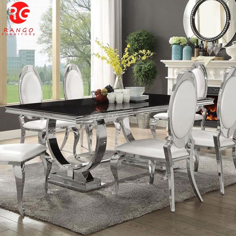 Foshan factory epoxy dining table wood table dining travertine dining table with 6 chairs