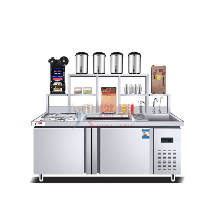 Commercial Stainless Steel Milk Tea Shop Counter Design Bubble Tea Machines And Equipments