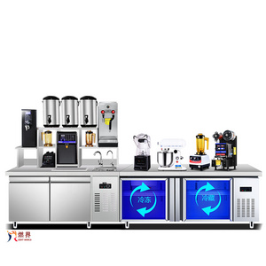 Professional All Set Bubble Tea Equipment Customize Drink Station Bubble Tea Table Milk Tea Shop Counter Design