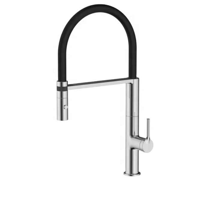 Black Kitchen Faucet with Pull Down Sprayer Stainless Steel Single Handle Pull Out Faucets Dual Function for Farmhouse Camper