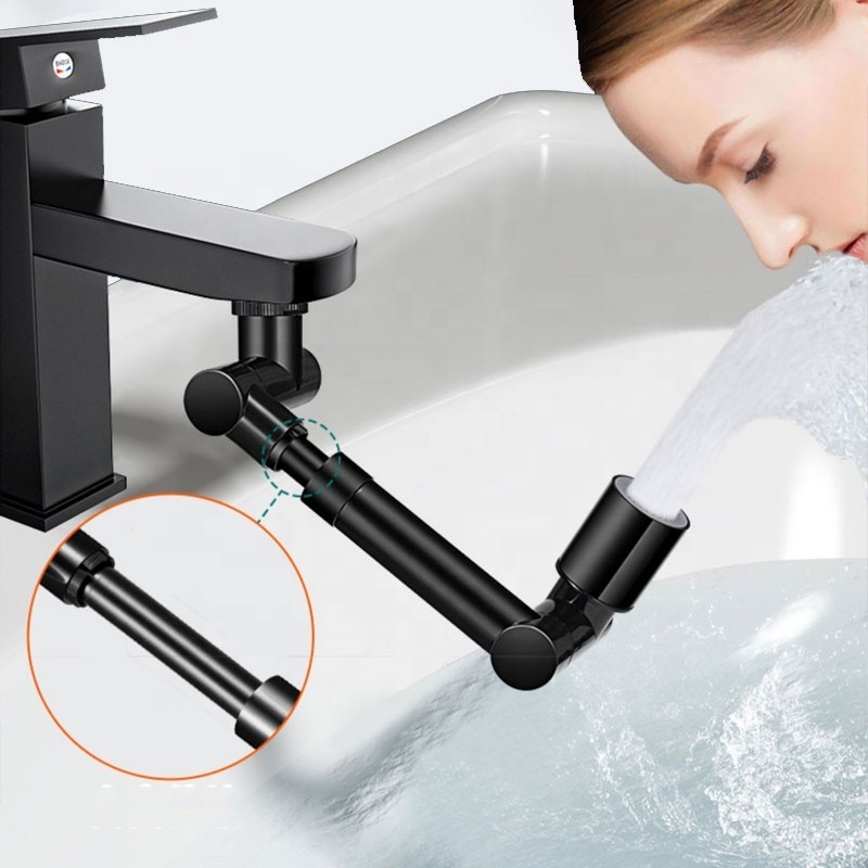 Double Gear Robotic Arm Faucet Convenient Rotatable Bathroom Kitchen Tap None splash Universal Swivel Faucet