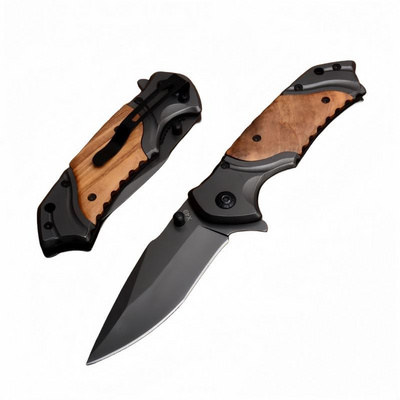 8.0'' Knives Steel Folding Pocket Knife Hunting Wood Handle Father Gift  Outdoor Survival Combat Knifes