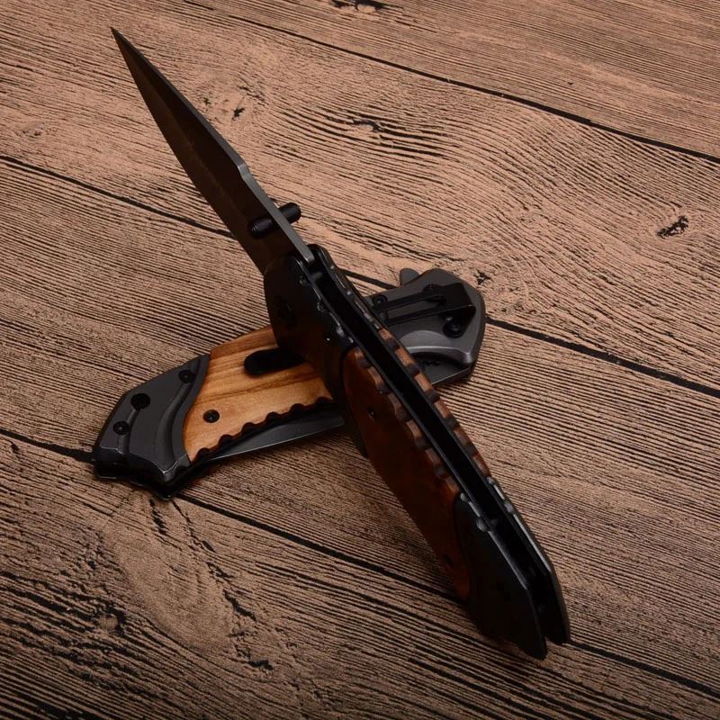 8.0'' Knives Steel Folding Pocket Knife Hunting Wood Handle Father Gift  Outdoor Survival Combat Knifes