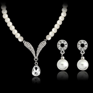 Hot Selling Wedding Jewelry Set Pearl Necklace Earring Set Bridal jewelry set