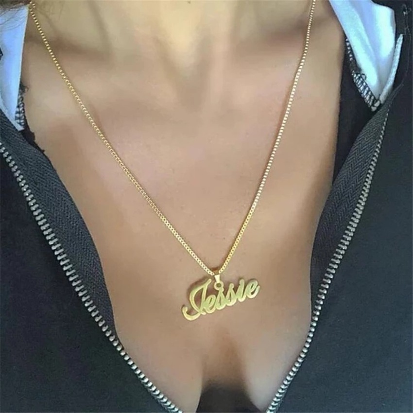 Stainless Steel PVD Gold Plating Name Necklace Personalized Custom Name Pendent Chains