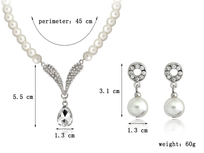 Hot Selling Wedding Jewelry Set Pearl Necklace Earring Set Bridal jewelry set