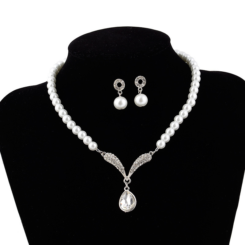 Hot Selling Wedding Jewelry Set Pearl Necklace Earring Set Bridal jewelry set