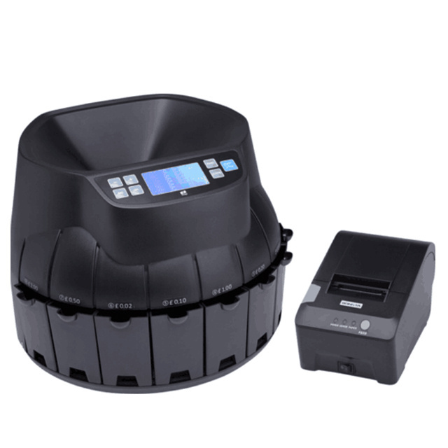 R9001 Black Coin Counter and Sorter with LED Screen