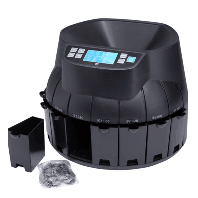 R9001 Black Coin Counter and Sorter with LED Screen