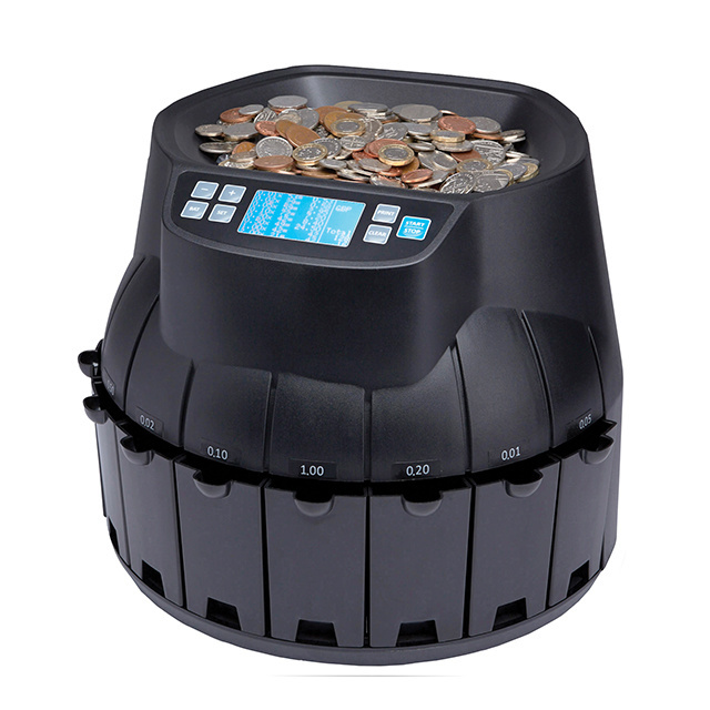 R9001 Black Coin Counter and Sorter with LED Screen