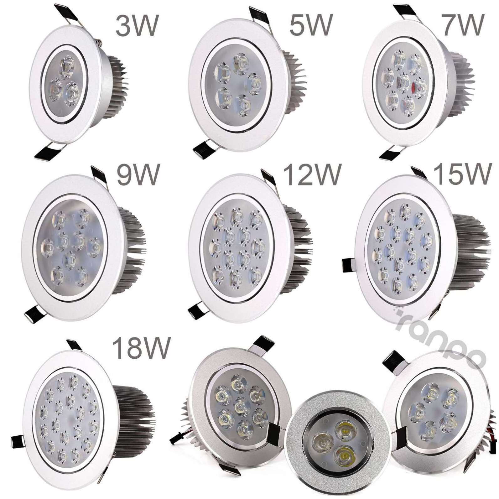 Dropshipping LED Ceiling Light Bulb 18W Recessed Downlight 110V - 220V Spotlight Lamp Round Down Light with Driver