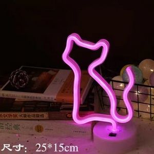 Cat Figure Neon Light LED Decor Lamp Sign Lights Animal Store USB & Battery Charging Home Party Shop Bar Christmas Wall