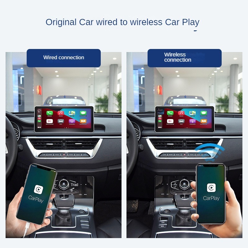 CarPlay Wireless Adapter for iPhone Smart AI Box for Factory Wired Car Play Wireless CarPlay Dongle Converts Wired to Wireless