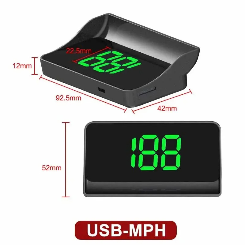 Car HUD Speedometer Odometer Universal HUD Digital Display Smart Gauge Speedometer USB  Digital Speed Meter for Most Cars MPH