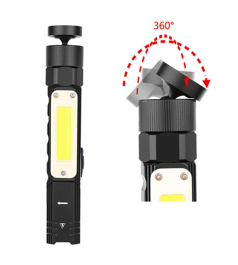 8000LM hands-free dual fuel 90 degree rotating LED COB flashlight flashlight USB rechargeable