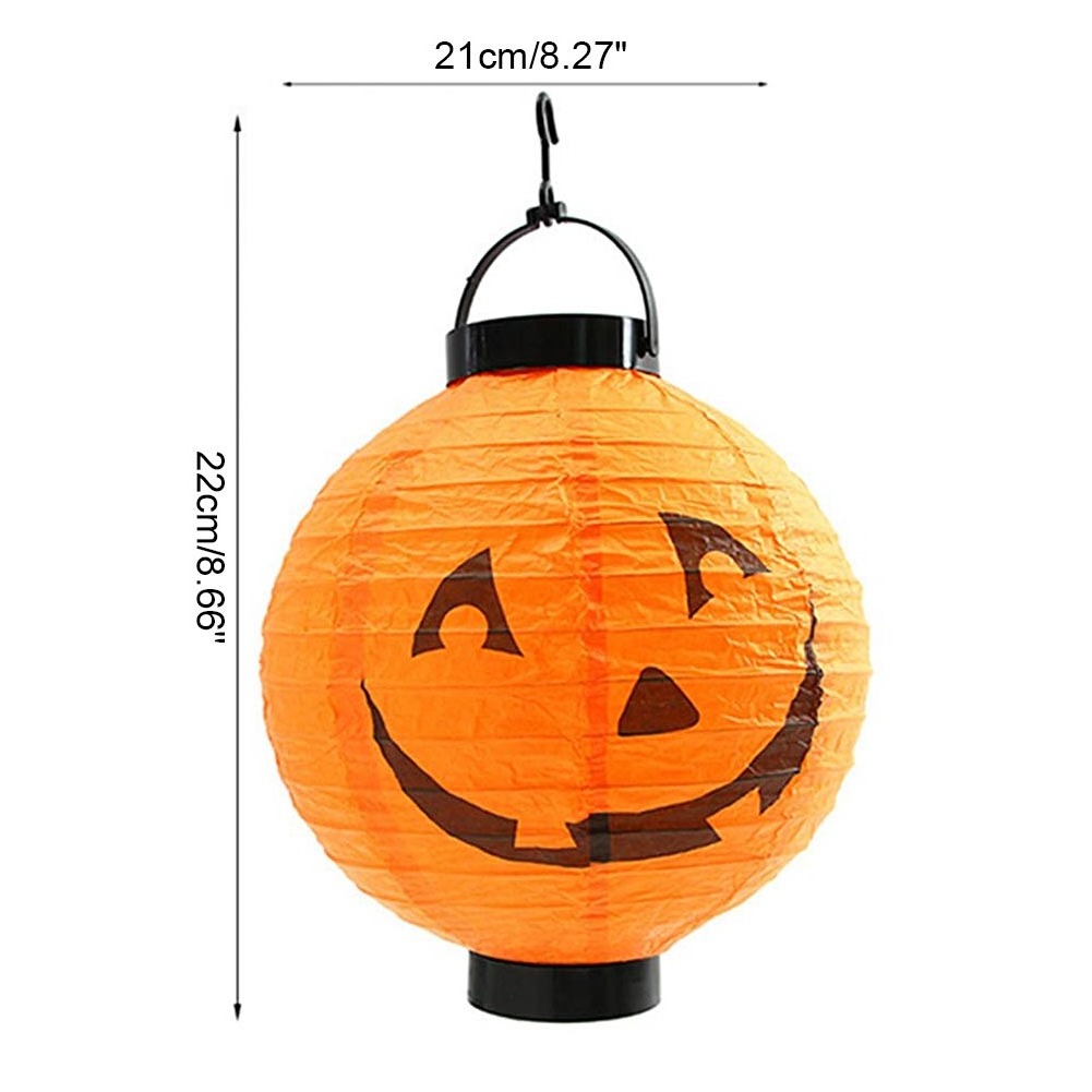 Halloween Paper Lantern Holiday Lights LED Pumpkin Spider Bat Skeleton For Indoor Outdoor Decoration