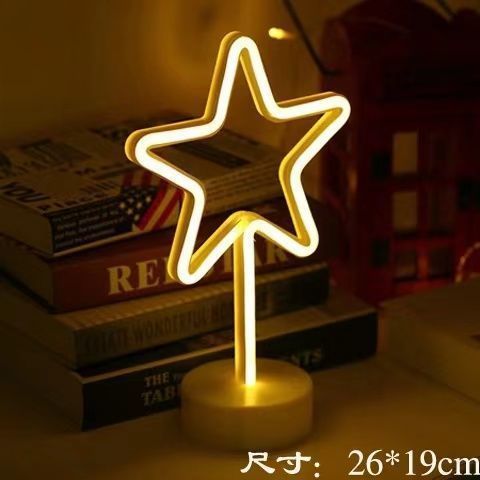 LED Star Shaped Neon Light Sign Fairy Night Light for Kids Bedroom Home Decoration for Wedding Party Festival Gifts for Children