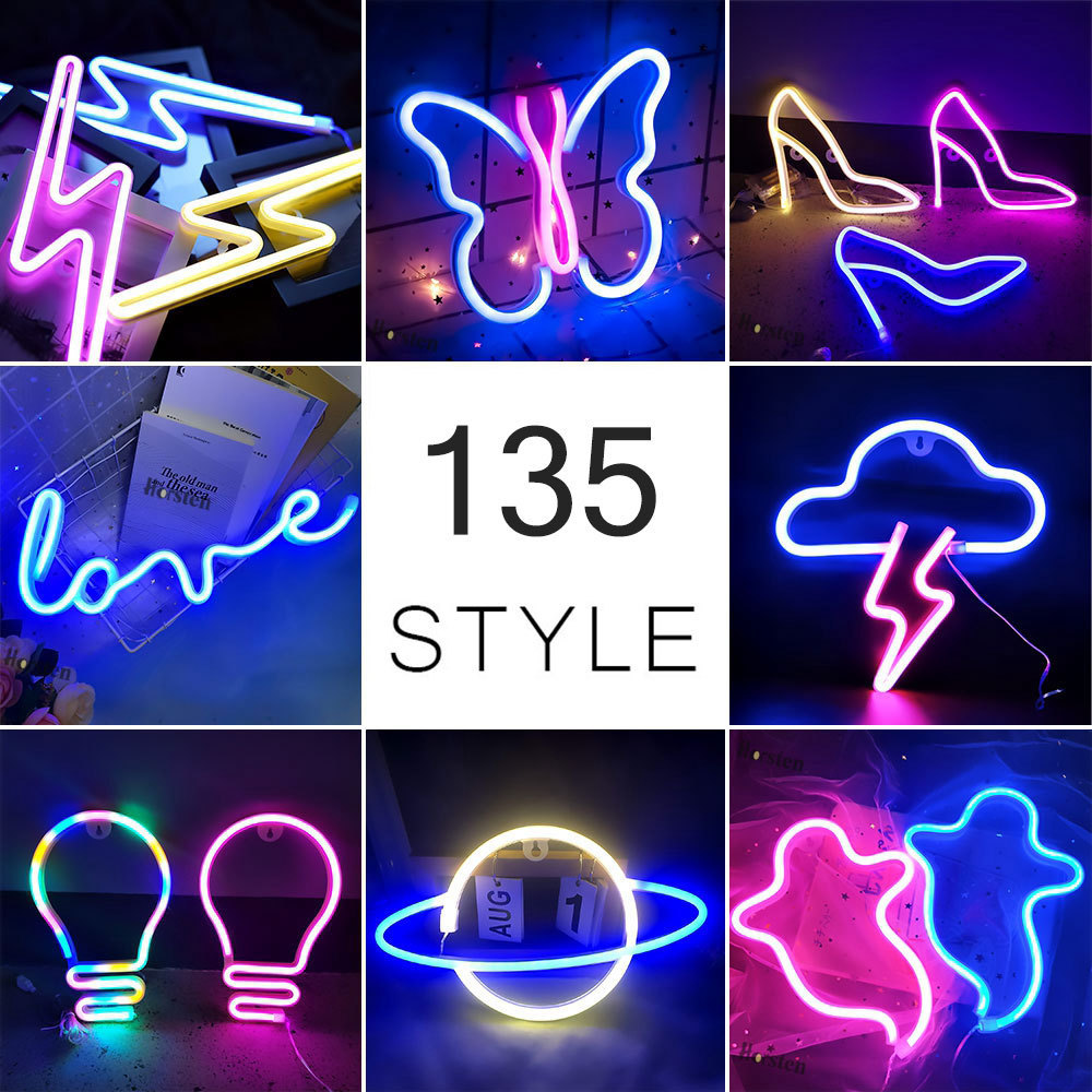 LED Neon sign wall hanging neon Moon Dolphin letter Art Mural Lights for Room Home Party Wedding Decor Xmas Gift Neon Lamp