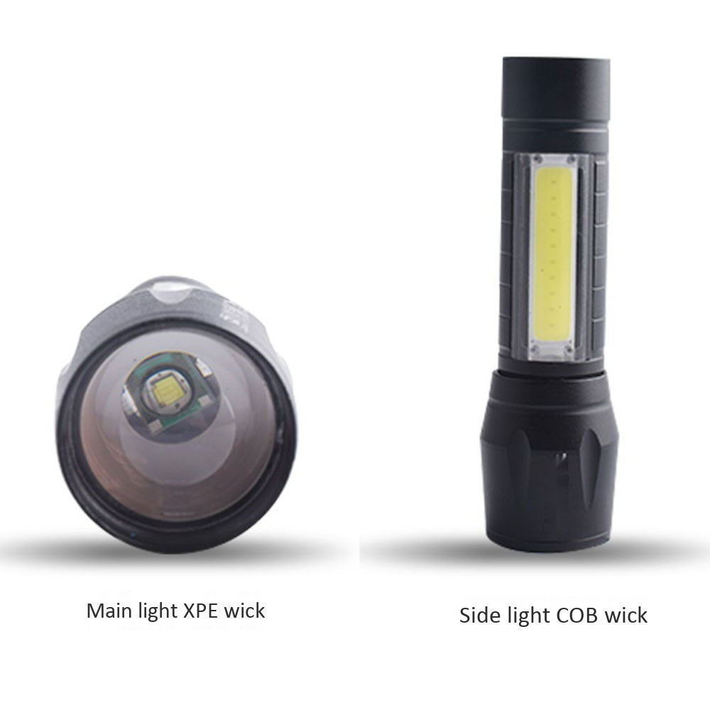 3800LM Built-in USB rechargeable Work Track light Mini Led Flashlight COB 3mode Flashlights