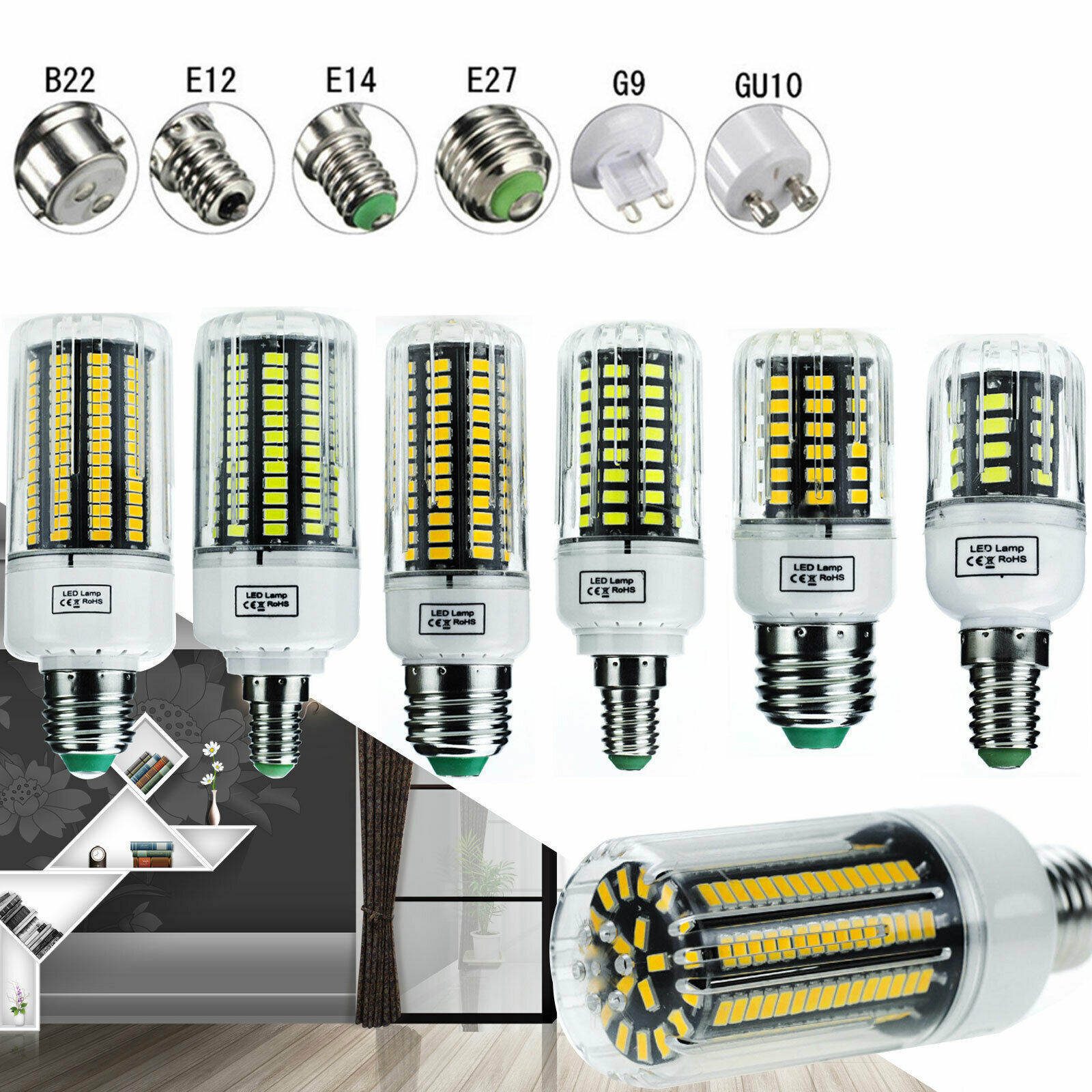 New arrival E12 E14 E27 B22 LED Corn Light Bulb 5736 SMD Corn led 220V 110V 5W 7W 9W 12W 15W Corn led Lamp Bulb