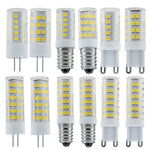 220V G4 G9 E14 Ceramics LED Corn Bulbs 3W 5W 7W Capsule Crystal Lights Lamp 2700K Warm White 6500K Cool White