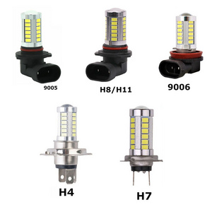 H4 H7 H8 H11 9005 9006 LED Fog Lights For Car DC12V 5730 3030 21SMD 33SMD White Lamp