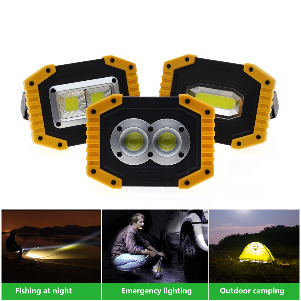 LED Portable Spotlight COB Flood Lights USB Rechargeable Flashlight Work Light