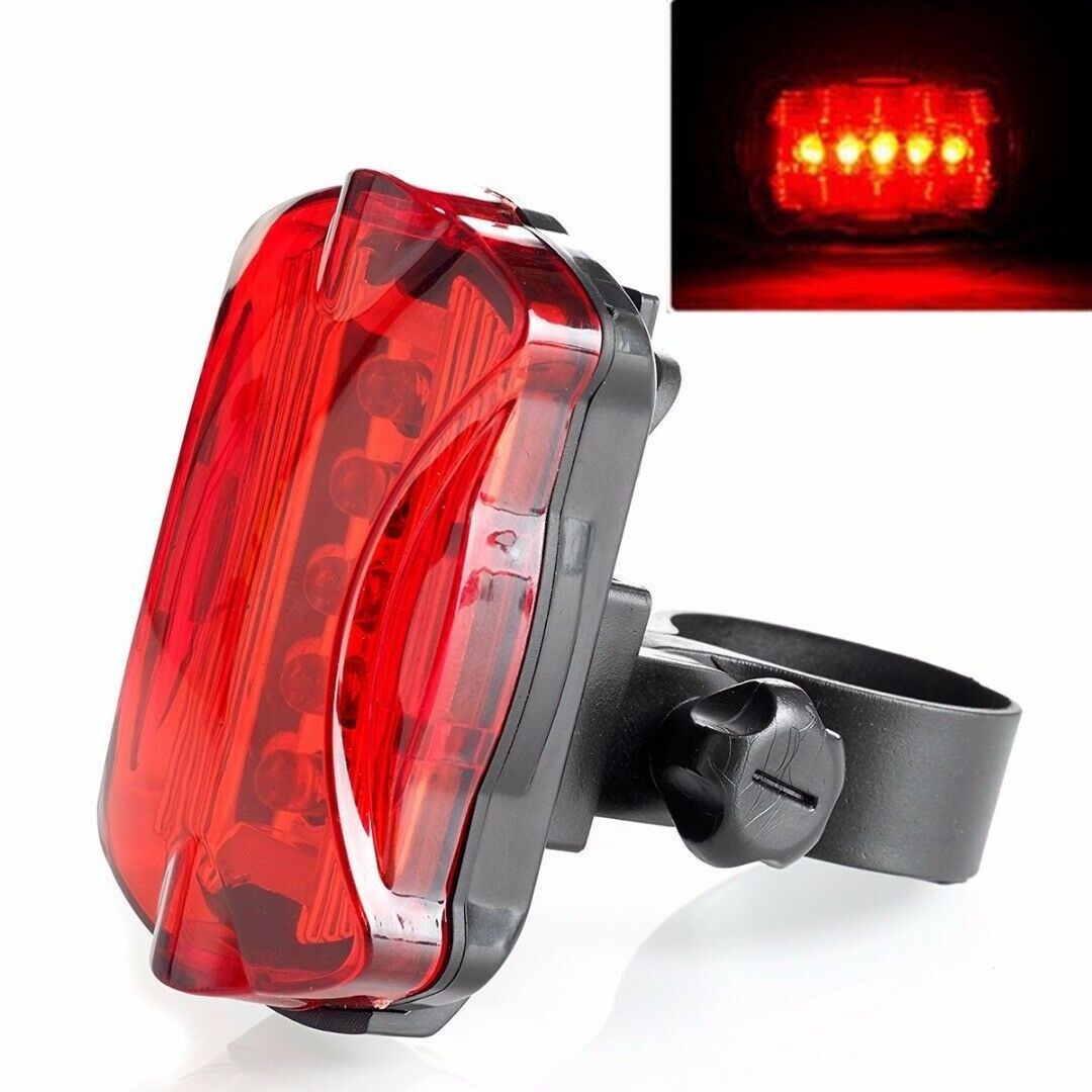 Outdoor 5 Led Bicycle Front Head light+Tail light Waterproof Lamp Flashlight LED Bicycle Bike Light Kits