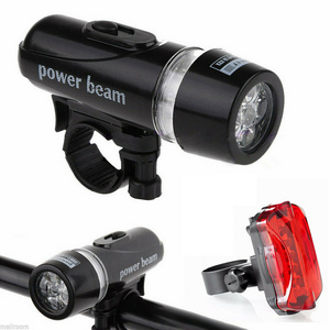 Outdoor 5 Led Bicycle Front Head light+Tail light Waterproof Lamp Flashlight LED Bicycle Bike Light Kits