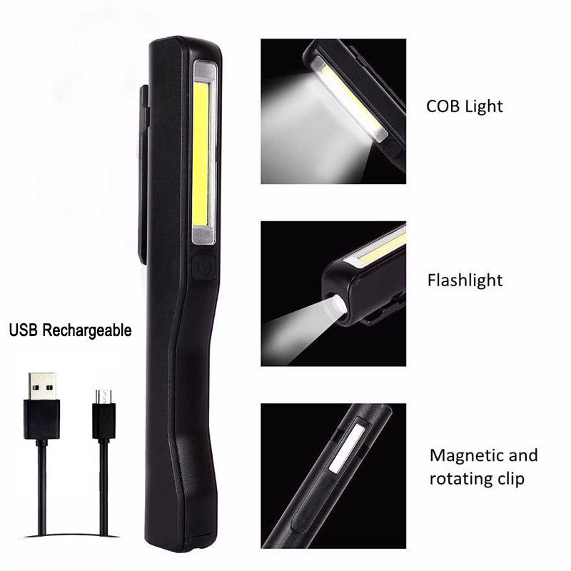 USB Charging LED Flashlight COB Rechargeable Magnetic Pen lamp Hand Torch Work Light For Camping Lanterns Tactical Night Light