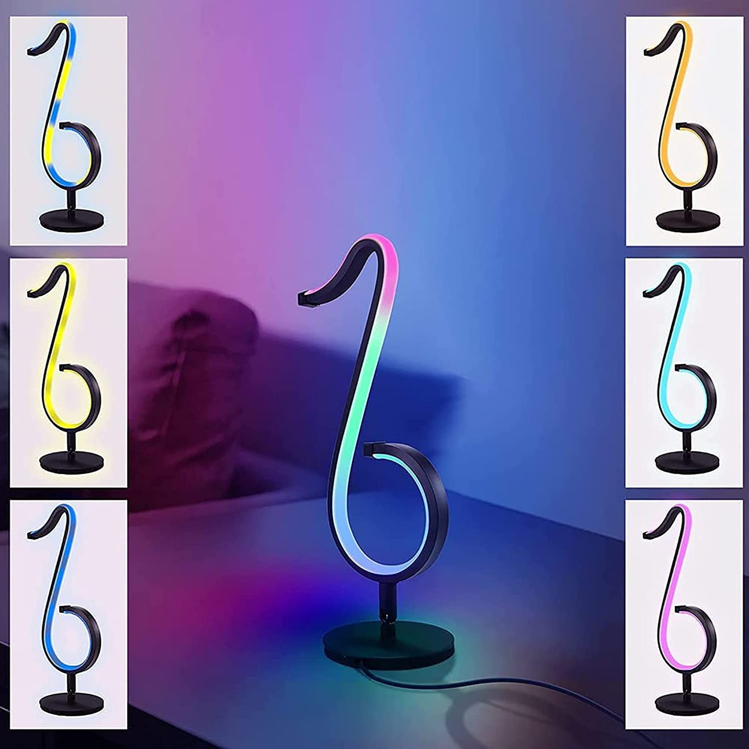 Musical Note Light RGB Symphony Table Lamp,Smart Table Lamp,Can Be Connected To Mobile Phone APP with RGB Light Color Changing