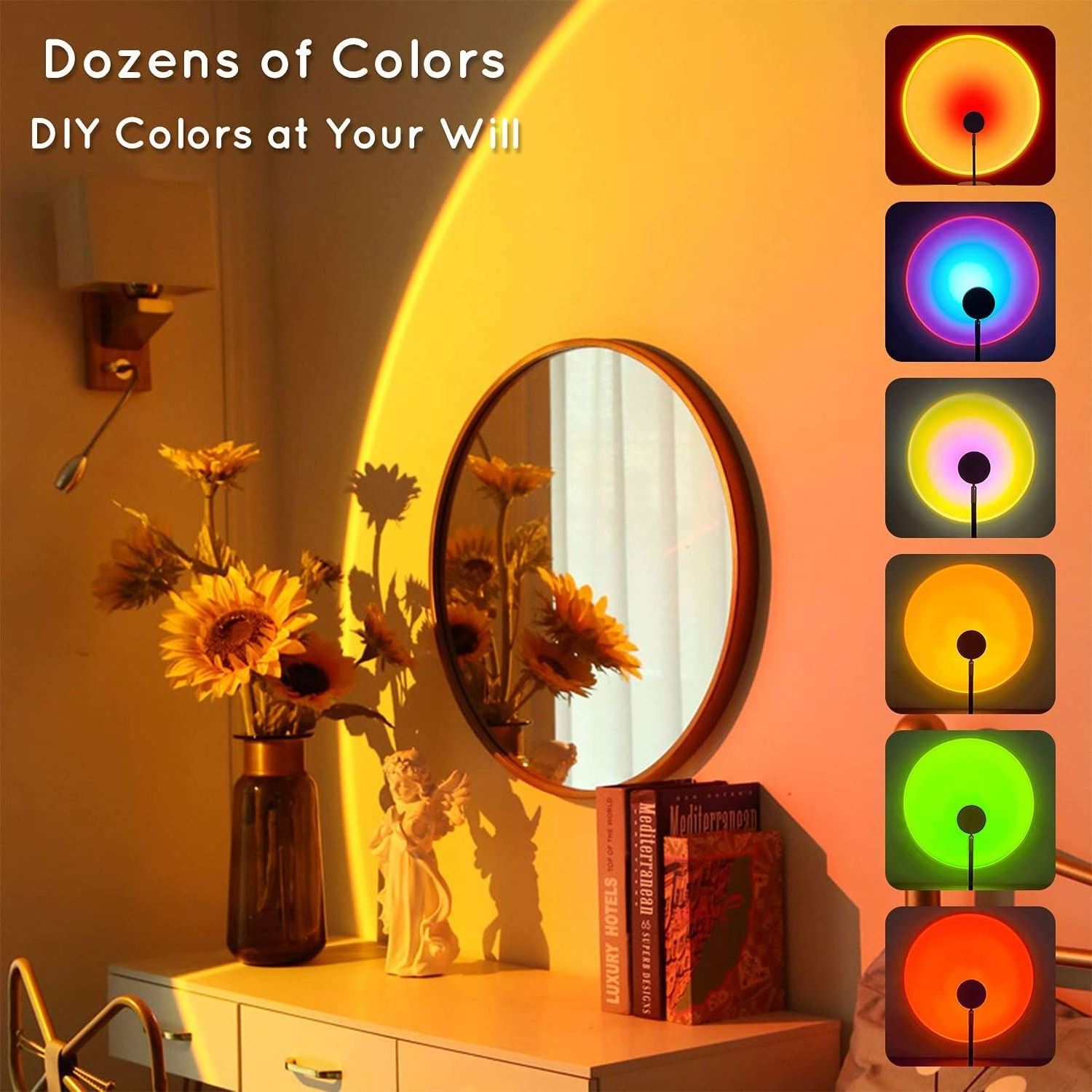 sunset shadow lamp Romantic Visual Mood Light with USB Charging Modern Night Light sunset projector lamp