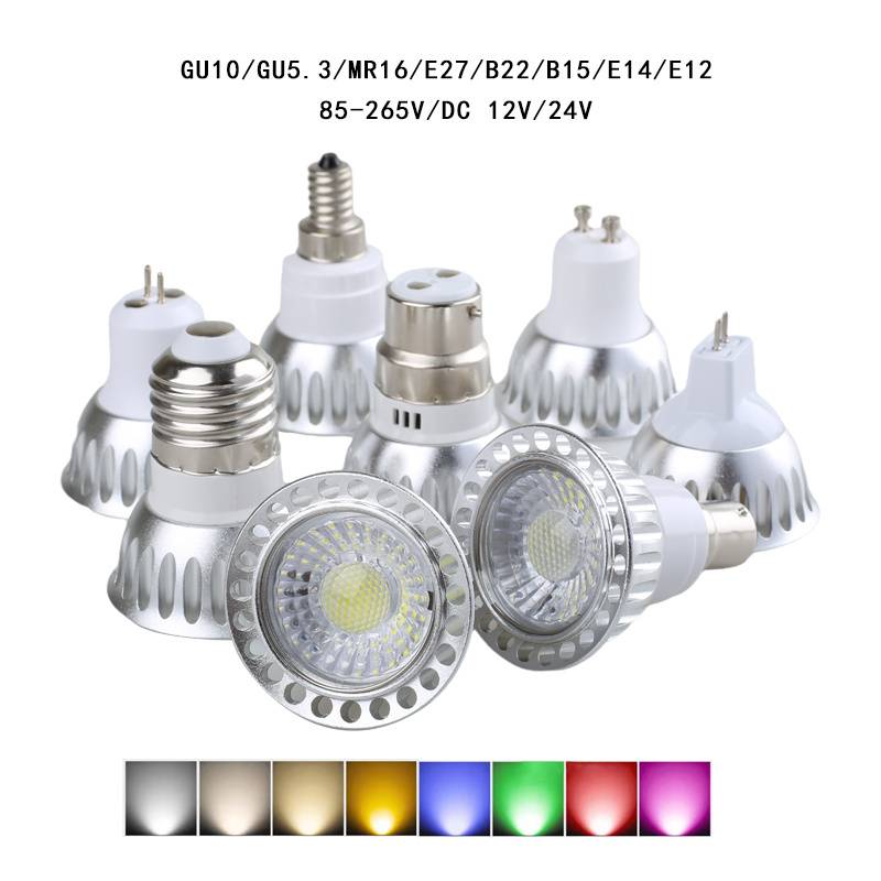 GU10 GU5.3 MR16 E27 E14 B22 B15 E12 LED Spotlight Bulb Spot Lights Lamp Warm Cool White Blue Red Green Purple 12V 24V 110V 220v