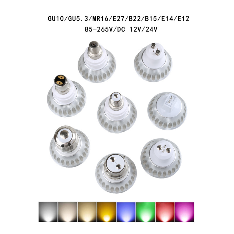 GU10 GU5.3 MR16 E27 E14 B22 B15 E12 LED Spotlight Bulb Spot Lights Lamp Warm Cool White Blue Red Green Purple 12V 24V 110V 220v