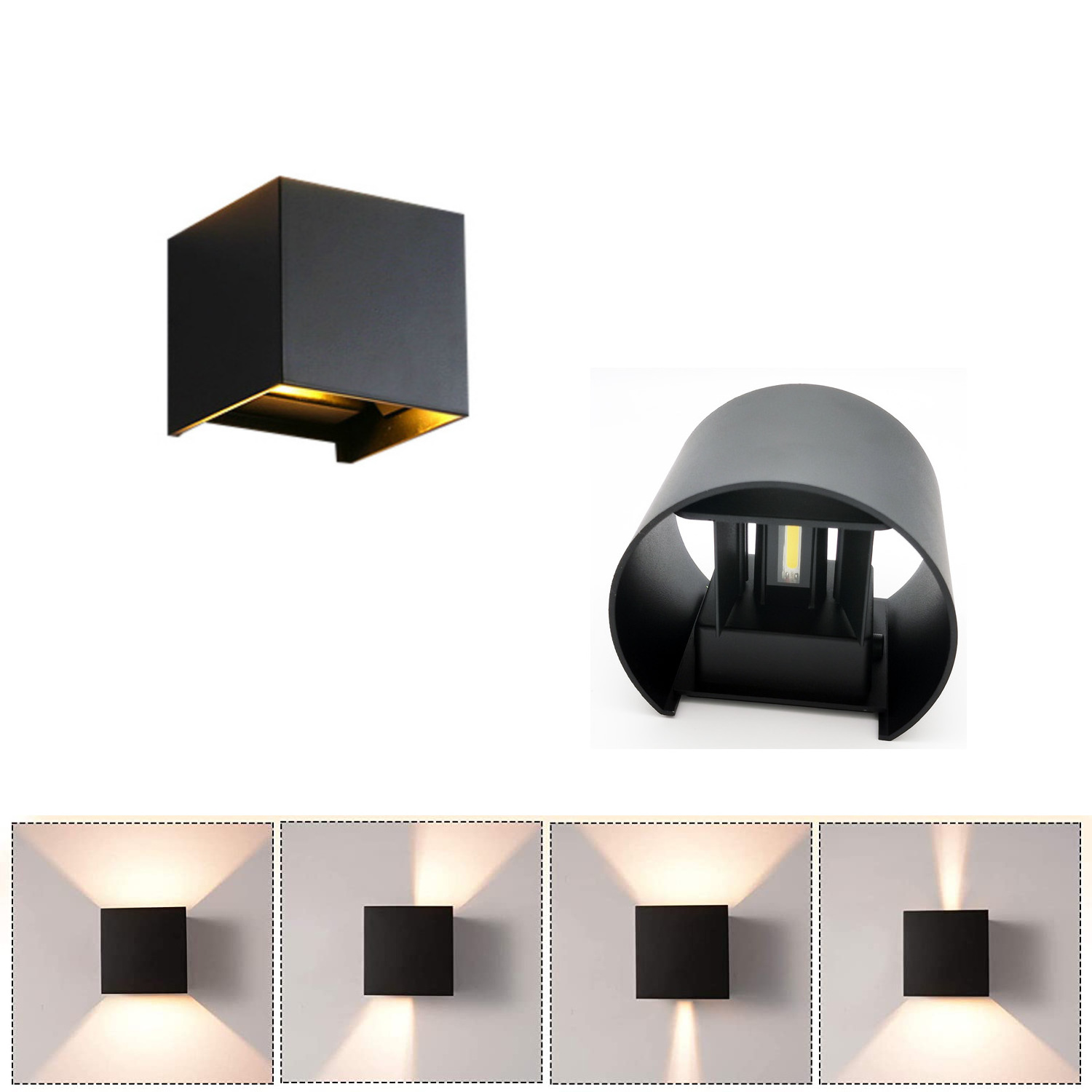 IP65 Modern LED Wall Light with Adjustable Beam Angle  Up Down Sconce Lighting 6W 10W Cube Wall Lights For Outdoor Indoor Home